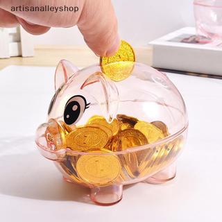 [ARTYY] Đồ chơi lợn trong suốt để làm quà tặng Đồng xu trẻ em Đạo cụ ngân hàng heo đất trong suốt Lợn nhựa Heo đất Đồng xu Tiền mặt Hộp tiết kiệm sưu tập BÁN HOT