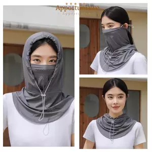 Mũ đội đầu IAPPORTUNIA, Mũ lụa băng thoáng khí, có khăn choàng quấn đầu đi xe đạp
