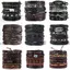PNPIA- Vintage Phong Cách Bohemian Đính Hạt Vòng Tay Nam Nhiều Lớp Gỗ Đính Hạt Dừa Đính Hạt Dây Chuyền Trang Sức Phụ Kiện Quà Tặng