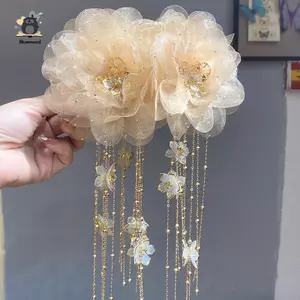 Kẹp Tóc Hoa Sen Thanh Lịch Kim Sa Lấp Lánh Vuốt Tóc Cho Nữ Bé Gái Thời Trang Ngọt Ngào Cá Mập Kẹp Phụ Kiện Tóc Quà Tặng Mới