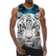 Tiger 3D Tank Top Nam, Áo Vest Bông Tai Kẹp Chữ Động Vật, Mềm Mại Thoáng Khí Dạo Phố Thường Ngày Tee