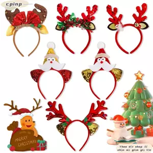 CPINCP Giáng Sinh Băng Đô, Tiệc Sự Kiện Người Tuyết Nhung Tóc Hoop, Ông Già Noel Đỏ Trang Trí Tiệc Tóc Giáng Sinh
