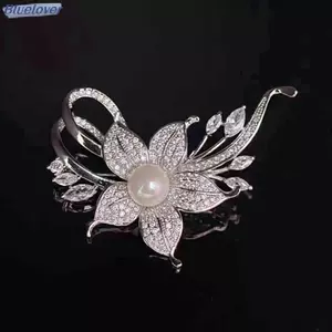 Bluelover Tinh Tế Hoa Ngọc Trai Trâm Thời Trang Kim Loại Ve Áo Chân Dành Cho Nữ Bé Gái Đa Năng Sáng Bóng Xòe Quần Áo Phụ Kiện Quà Tặng Mới