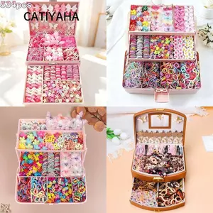 Bộ phụ kiện tóc cho bé gái CATIYAHA, Bộ kẹp tóc co giãn nhẹ, Băng đô nơ Barrettes Kiểu tóc trẻ em