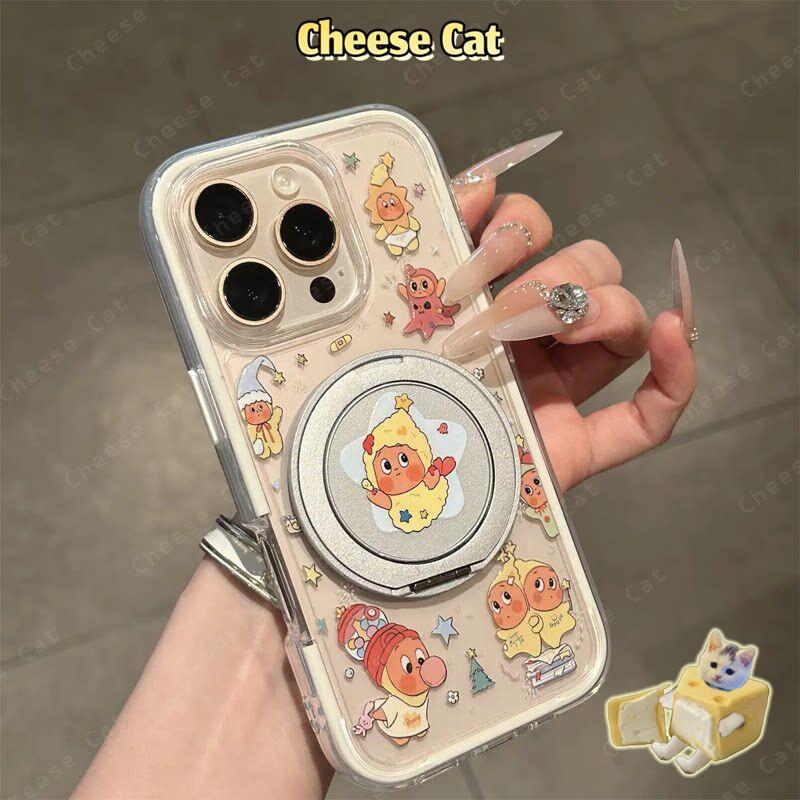 Ốp điện thoại ngôi sao dễ thương có chân đế kim loại xoay cho iPhone 14 16 17 13 15 Plus 12 11 Pro Max Xs XR