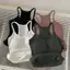 JULYHOT Nữ Spaghetti Dây Đeo Camisole Có Miếng Lót Ngực Mùa Hè Mỹ Retro Màu Trơn Không Tay Slim Tank Top Massivedeals