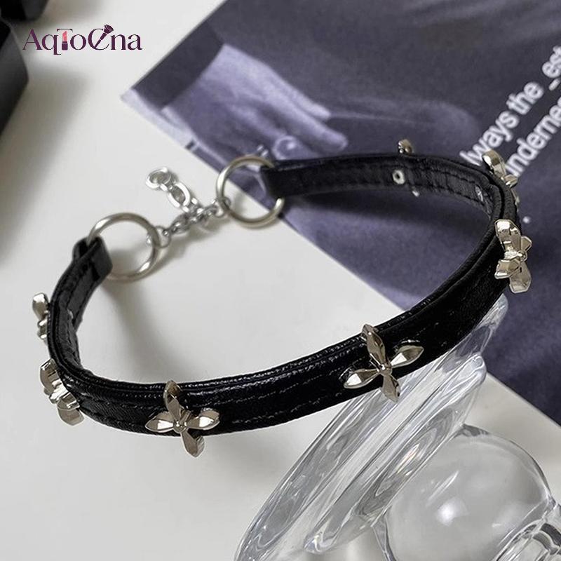 AqToCna Cá Tính Punk Vintage Da Choker Nelaces Dành Cho Nữ Cô Gái Gothic Hip Hop Cổ Chữ Thập Phụ Kiện Trang Sức Quà Tặng AqToCna