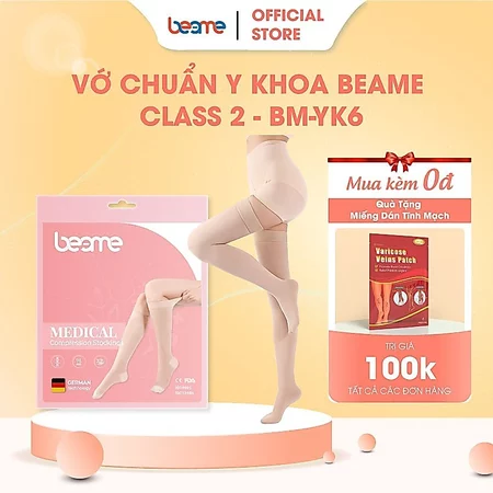 Vớ Y Khoa, Tất Giãn Tĩnh Mạch Bắp Chân, Bàn Chân, Đùi Cấp Độ 2 Beame BM-YK