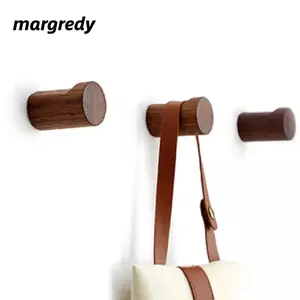 Móc áo MARGREDY, Móc gỗ thiết kế tối giản bằng gỗ tự nhiên, Móc đơn treo tường tối giản có ốc vít Móc trang trí Sử dụng tại nhà