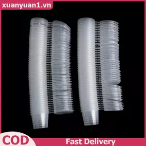 XUAN 100 Cái Cốc đựng nước sốt dùng một lần bằng nhựa nhỏ Bảo quản thực phẩm Hộp & Nắp đậy trong suốt VN