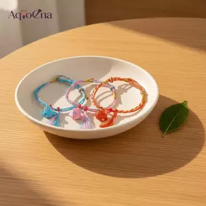 AqToCna Có Thể Điều Chỉnh Handmade Dệt Bện Vòng Tay Với sel Quyến Rũ Nhiều Màu Sắc Tình Bạn Trang Sức Quà Tặng Mùa Hè AqToCna