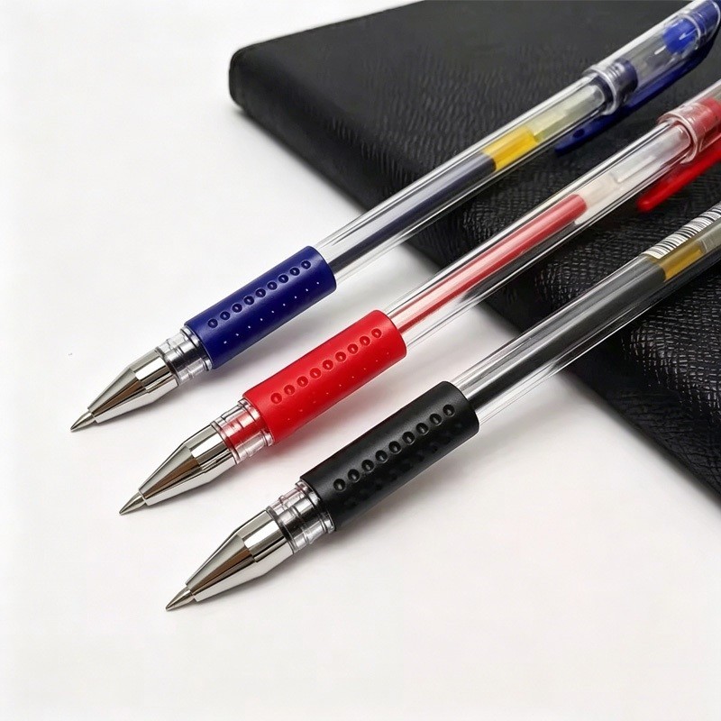 Bút bi nước học sinh văn phòng bút ngòi 0.5mm viết mượt không lem mực đen xanh đỏ chất lượng
