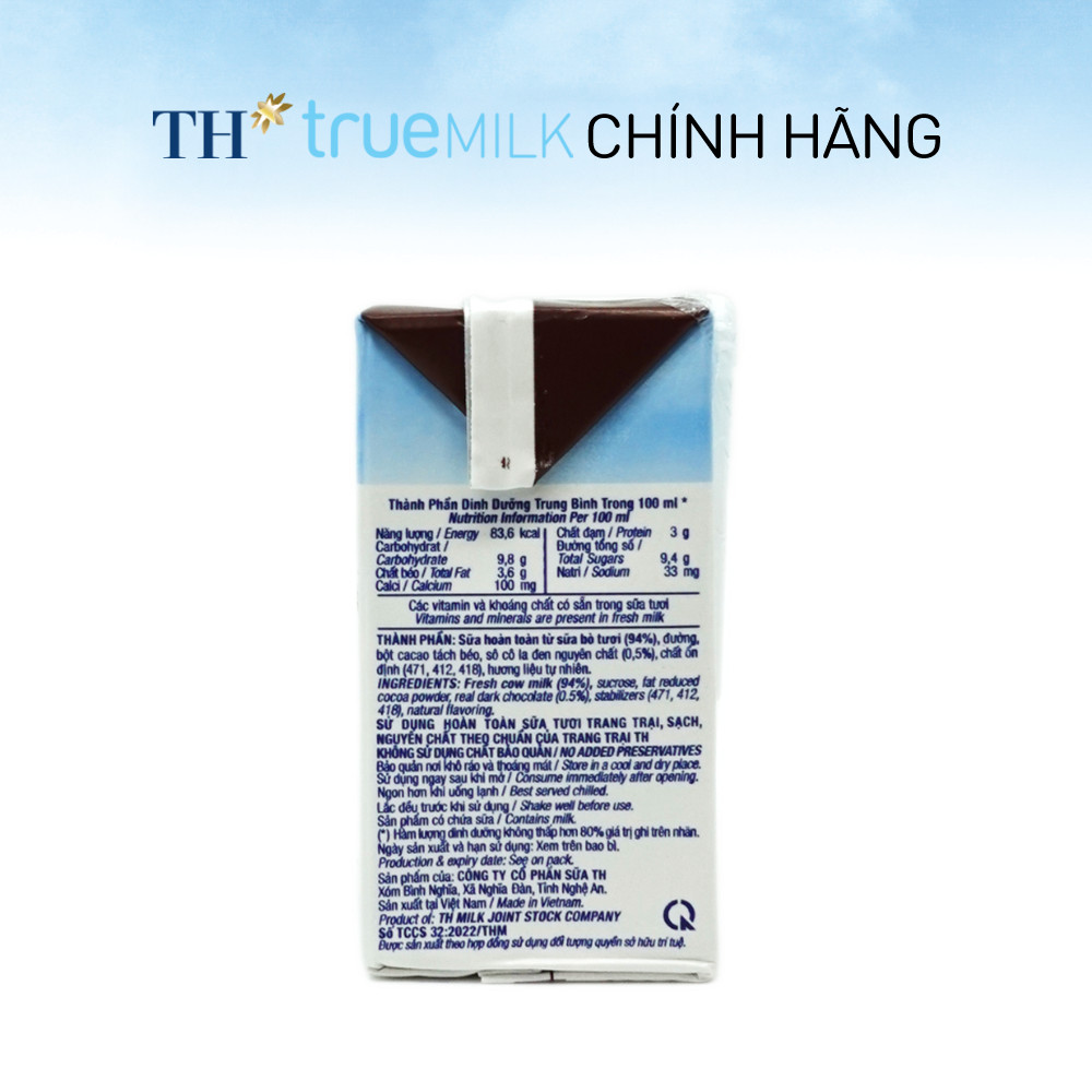 [LIVE STREAM] Thùng 48 hộp sữa tươi tiệt trùng TH true MILK sôcôla nguyên chất 110 ml (110 ml x 48)