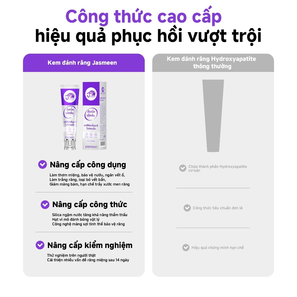 2 Tuýp Kem Đánh Răng làm trắng hương hoa nhài Sản phẩm làm trắng răng an toàn,đem lại