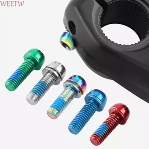 Vít tay lái xe đạp WEETW, Tay cầm xe đạp bằng thép không gỉ mạ titan trong bu lông, Vít thân xe đạp Bu lông cố định đầy màu sắc M6 Bu lông phanh đĩa xe đạp Bu lông đường