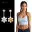 AqToCna Hoa Hồng Zirconia Bụng Rốn Nhẫn Thép Không Gỉ Bên Trong Renfort Phù Hợp Với Rốn Xuyên Trang Sức Cho Các Sự Kiện Tiệc AqToCna