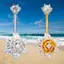 AqToCna Hoa Hồng Zirconia Bụng Rốn Nhẫn Thép Không Gỉ Bên Trong Renfort Phù Hợp Với Rốn Xuyên Trang Sức Cho Các Sự Kiện Tiệc AqToCna