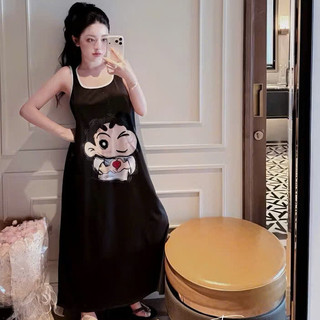 Váy 2 Dây Shin Bắn Tim Double - SixĐầm Suông Chất Cotton Mềm Mịn .