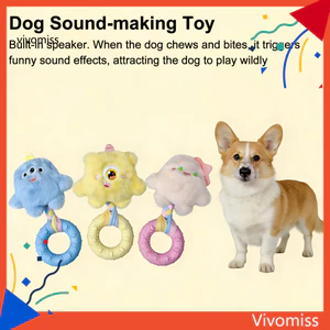 Đồ chơi nhai chó sang trọng Squeaky có vòng cao su – Đồ chơi thú cưng bền bỉ cho chó Đồ chơi huấn luyện chó con an toàn cho chó Đồ chơi huấn luyện chó con Squeaky Đồ chơi cho chó sang trọng