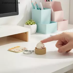 # HB # Giảm Căng Thẳng Mini Hấp Bun Mặt Dây Chuyền Móc Khóa Đàn Áp Bóp Đồ Chơi Dễ Thương Clier Cho Công Sở Du Lịch Văn Phòng.
