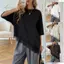 CATMALLER88 Áo thun Oversized, Áo thun chắp vá ren ren dáng rộng, Áo thun nữ cổ chữ O thanh lịch thời trang mùa hè