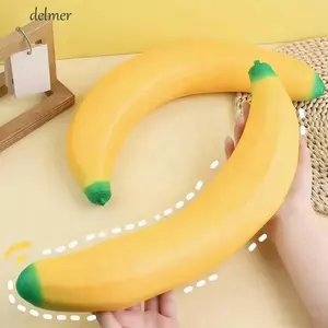 DELMER Đồ chơi bóp chuối khổng lồ, Đồ chơi thông hơi chuối mô phỏng tay thả thư giãn, Trang trí nhà cửa Đàn hồi giác quan 45cm Đồ chơi phục hồi chậm Chơi giác quan