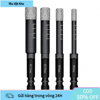 【COD】Mũi Khoan Phủ Kim Cương Phi 6-12mm, Chuôi Lục Giác, Khoan Kính, Gạch Men, Đá Hoa Cương, Thủy Tinh Chính Xác Cao