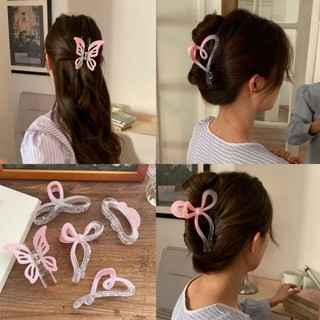 Kẹp tóc cá mập màu hồng gradient, phong cách Hàn Quốc, phụ kiện tóc thời trang dành cho nữ