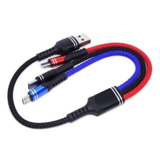 ELE 3 trong 1 66W Cáp sạc nhanh Type C Dây sạc nhanh USB C Sạc Nylon