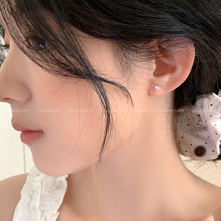 Bông tai kim bạc 999 mini nhiều màu sắc, phong cách Hàn Quốc tinh tế, chất liệu không gây dị ứng, phù hợp để ngủ