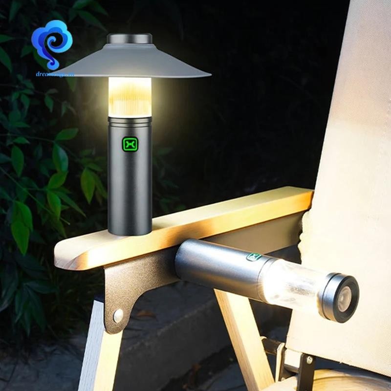 Đèn cắm trại LED đa chức năng có thể sạc lại qua cổng Type-C, phù hợp cho chiếu sáng trong lều khi cắm trại