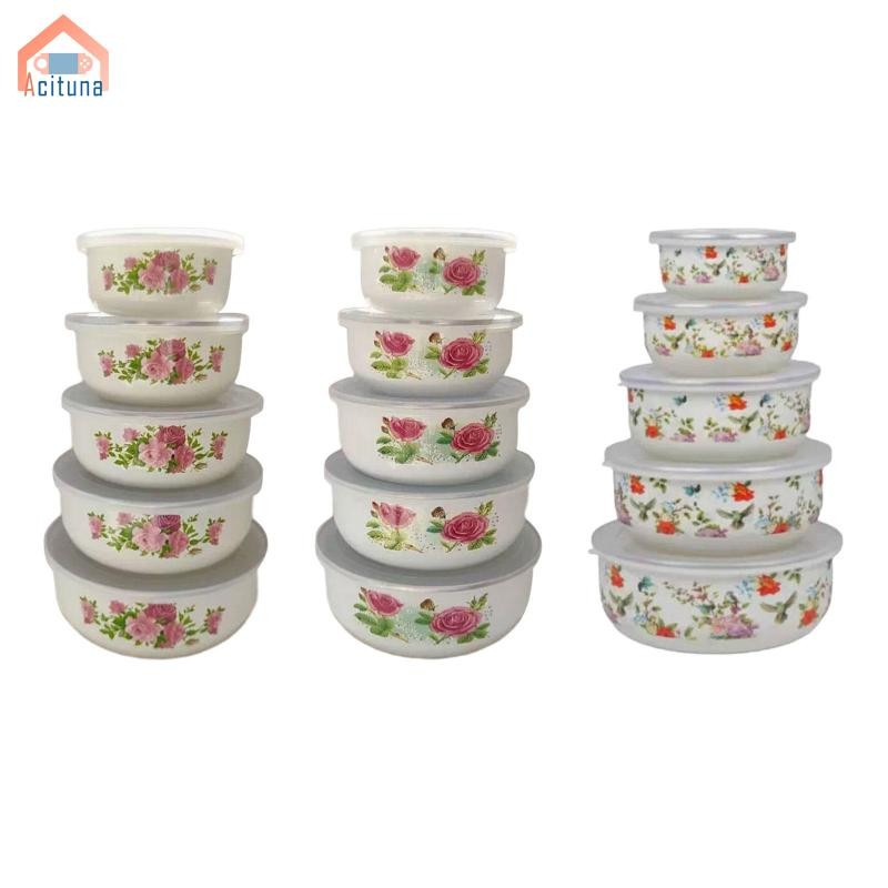 Acutuna Bộ Bát Trộn 5 Món Bát Chuẩn Bị Thực Phẩm Bát Cơm Bát Phục Vụ Thực Phẩm Bát Men Bọc Bát Canh Cho Thực Phẩm