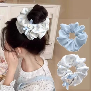 【Scrunchies 】Dây Buộc Tóc Màu Xanh To Đẹp Thời Trang Hàn Quốc Cho Nữ - Phụ Kiện Tóc
