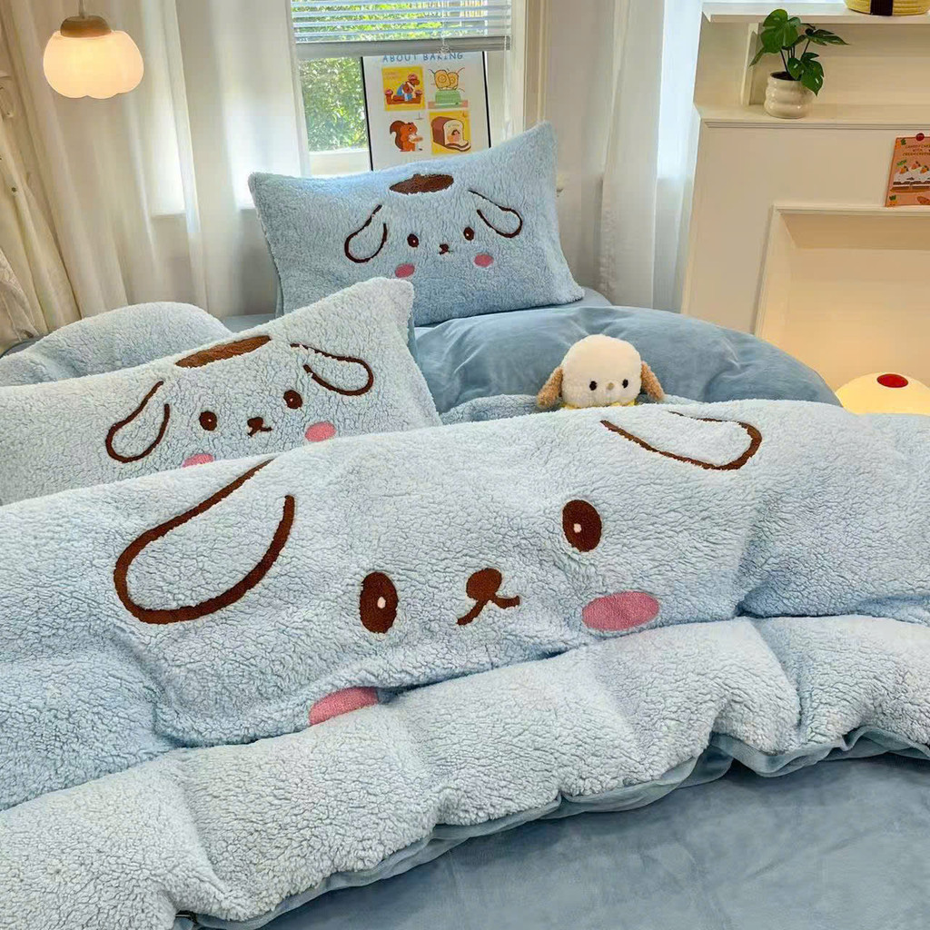 (SGN328) Bộ Vỏ Chăn Ga Gối Nỉ Nhung Hoạt Hình Đáng Yêu Ngộ Nghĩnh - MemMinBedding Luxury