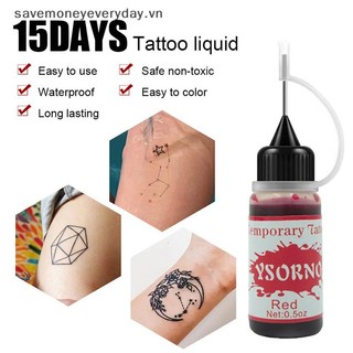 [savemoneyeveryday] Mực xăm nhiều màu Body Art Pigment Beauty Paints Trang điểm Đồ dùng xăm dạng lỏng bán vĩnh viễn [vn]