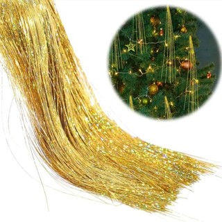 FANGHUI Cây Giáng Sinh Dây Kim Loại, Lễ Hội Trang Trí Dây Icicle Tinsel Có Thể Tái Sử Dụng, Màu Vàng rực rỡ Màu Bạc Cây Giáng Sinh Thiếc Icicles Đồ Dùng Trang Trí Giáng Sinh