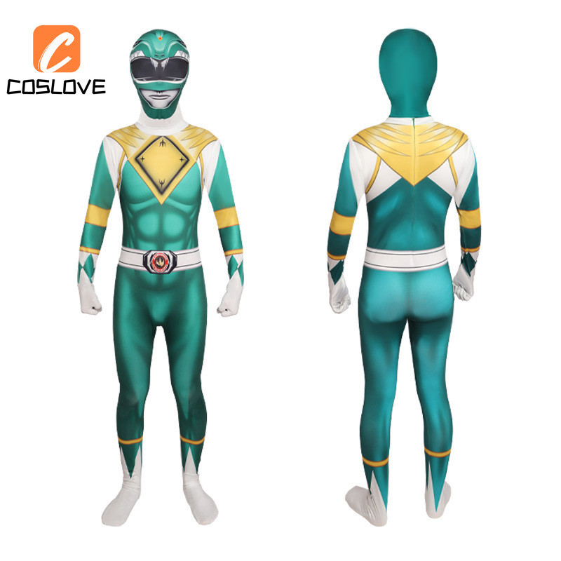Anime Mighty Morphin Power Rangers Cosplay Quần Áo Trọn Bộ Trang Phục Áo liền quần Trang Phục Cho Trẻ Em Tiệc Halloween Cosplay