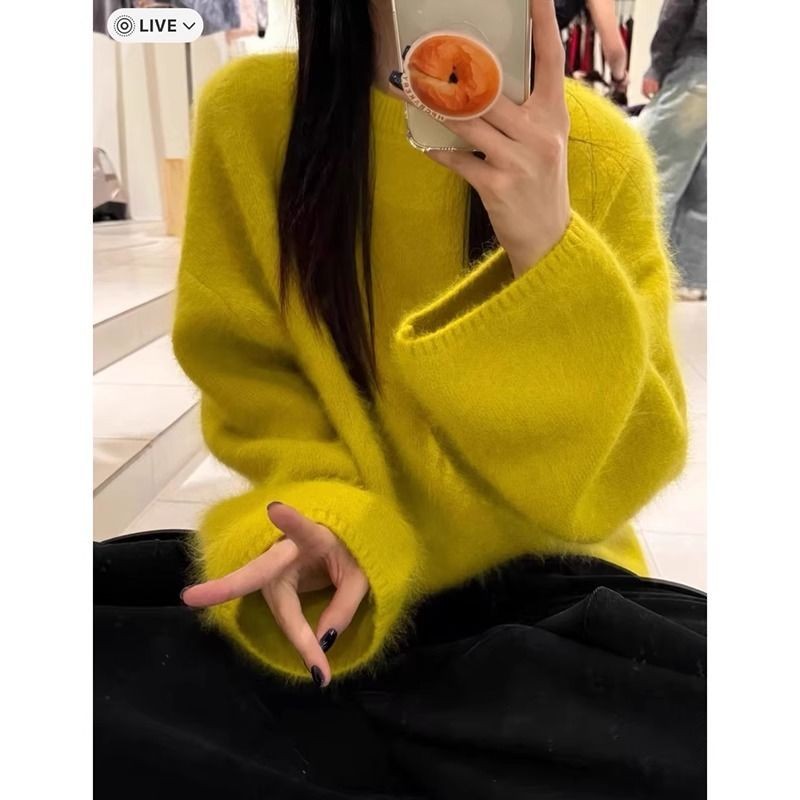 Áo len nhung tím nho mềm mại và sang trọng cho phụ nữ, mùa thu và đông, lớp bên thoải mái | BigBuy360 - bigbuy360.vn