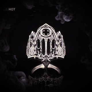 Nhẫn để trang sức thiết kế gothic độc đáo, làm từ hợp kim khắc rỗng có thể điều chỉnh - quà tặng hàng ngày