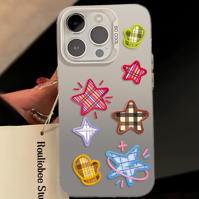 Ốp Lưng iPhone Hình Ngôi Sao Nhiều Màu Rực Rỡ  - Tương Thích 16/15/14/13/12/11 Pro Max, XS Max, X