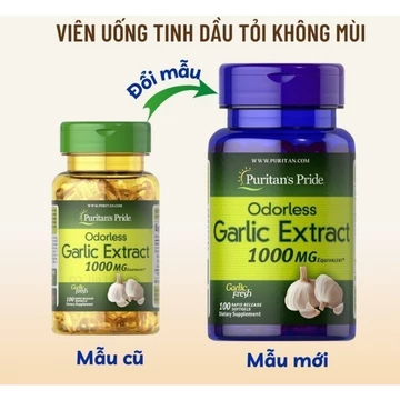 [Date 2027]Viên uống tinh dầu tỏi odorless Garlic Extract 1000mg 100v puritan's Pride - Shop Songvy kok