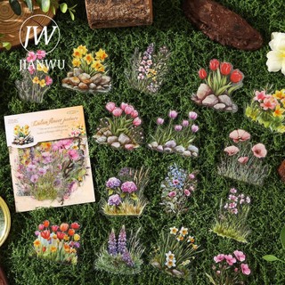JIANWU Sự Quyến Rũ Của Năm Series Vintage Cây Hoa Vật Liệu Phong Cảnh Cắt Dán PET Nhãn Dán Sáng Tạo Tạp Chí Văn Phòng Phẩm