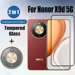 Kính cường lực bảo vệ màn hình Honor X9d 5G 2 trong 1 cho Honor X9c X9b x9a X7b X8b X8c X6c X7c X6b X5b Plus 4G HD Phim bảo vệ kính và ống kính máy ảnh