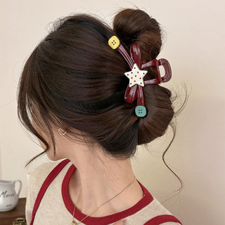 Kẹp Tóc Họa Tiết Rượu Vang Đỏ Cổ Tích, Chống Trượt - Phù Hợp Với Mọi Loại Tóc