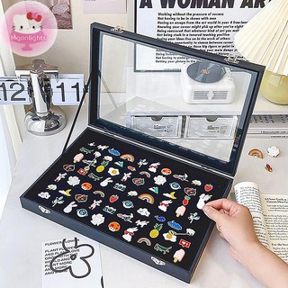 Moonlights Thanh Huy Hiệu Hộp Bảo Quản Trong Suốt Chống Bụi Ngực Pin Hộp Huy Chương Hiển Thị Đứng Da Trang Sức Bộ Sưu Tập Huy Chương Khung Trưng Bày EN