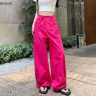 Misa Thời Trang Và Thường Ngày Ngọt Ngào Dây Rút Eo Cao Rời Mỹ Quần Công Sở