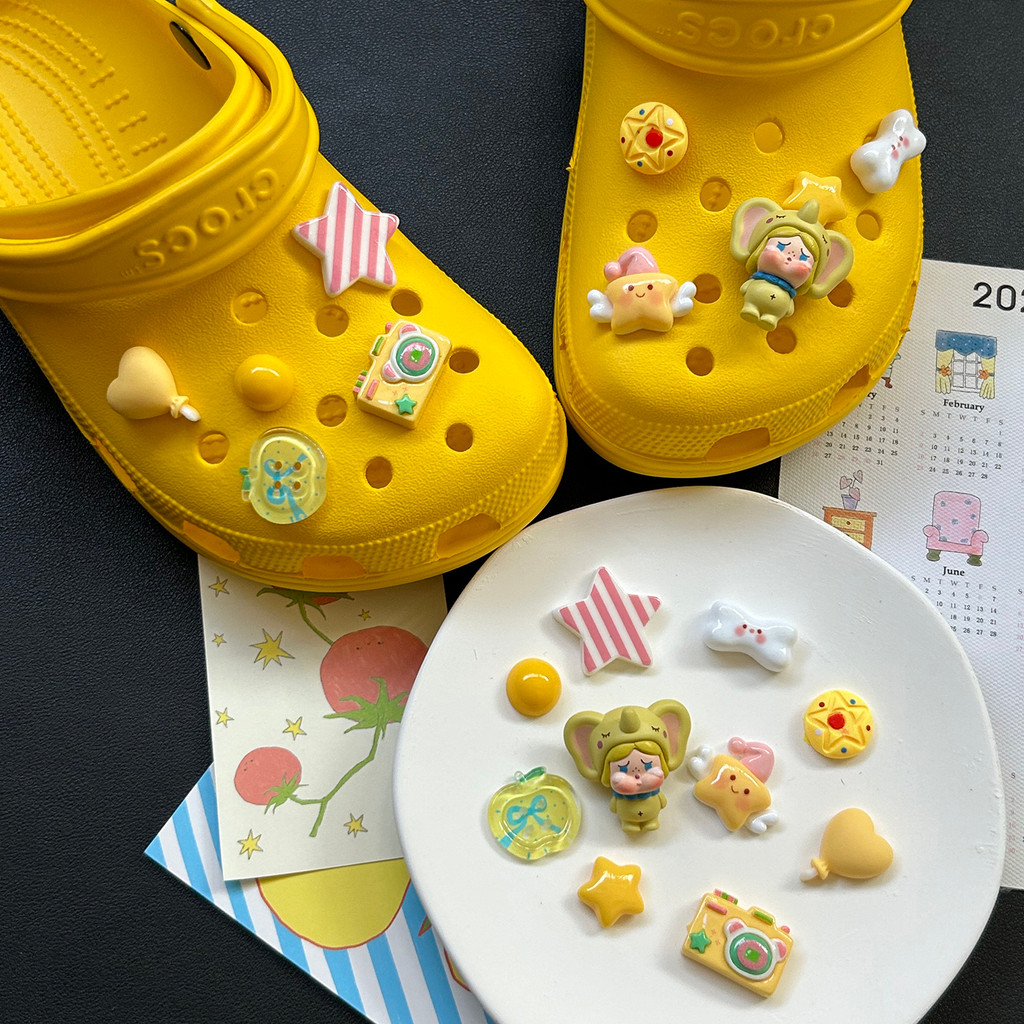 Phụ Kiện Hoa DIY Dễ Thương Pop Mart Cho Crocs Cao Cấp Có Thể Tháo Rời