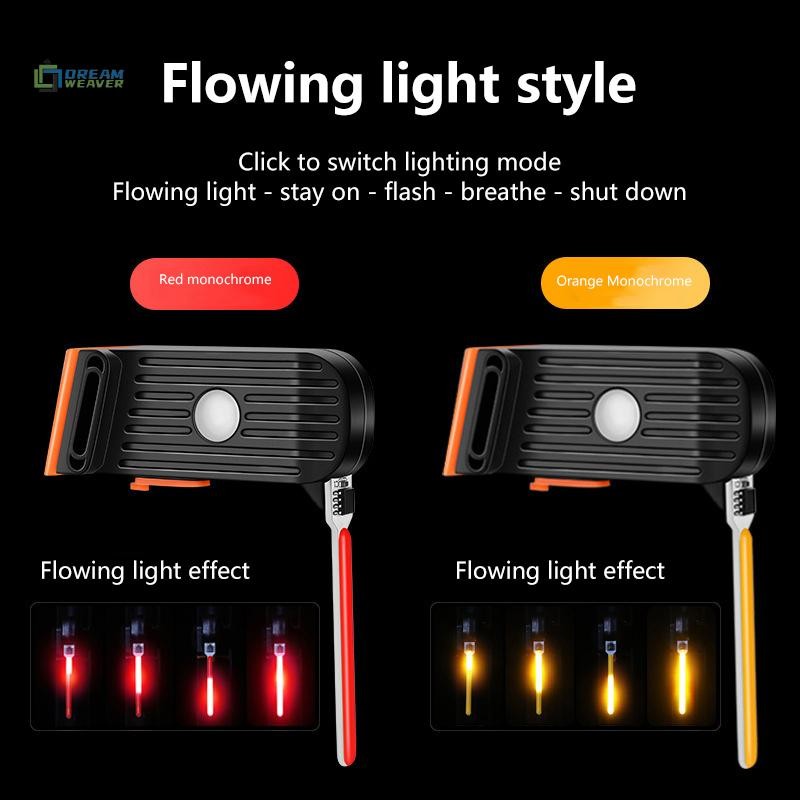 Đèn hậu xe đạp cảnh báo nước chạy bộ sạc Type-C sáng tạo cho đi đêm