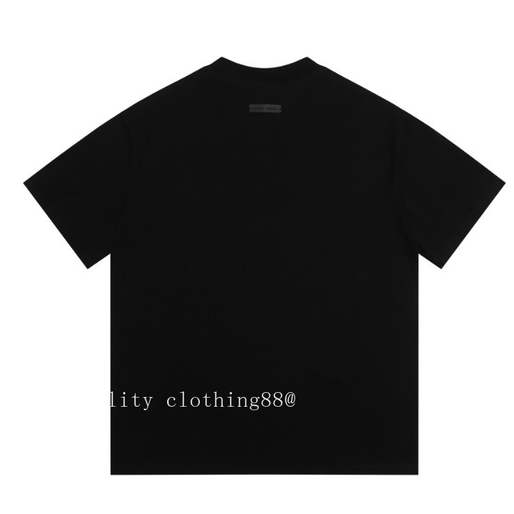 Chất lượng cao FEAR OF GOD STATE Phong cách Preppy Sản phẩm mới Áo thun ngắn tay in hình