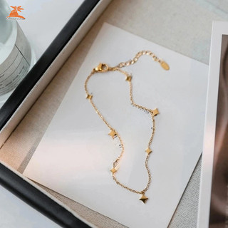 Dây chuyền mắt cá chân thép titan hình ngôi sao với kim sa lấp lánh